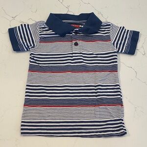 Striped Kids Polo Shirt - Blue and Red